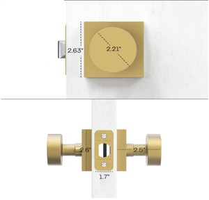 Privacy Gold Modern Interior <strong>Door</strong> <strong>Knob</strong> Zinc Alloy Reversible Heavy Duty for Apartment &amp; Hotel Bedroom - Product Image 3