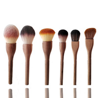 Ensemble de pinceaux de maquillage professionnels en poils de chèvre, personnalisables pour grossistes, avec marque privée