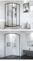 Armoire de douche d'angle coulissante en verre trempé, meuble de salle de bains, accessoires durables, 4 pièces