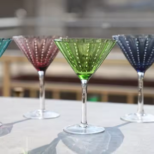 Tasse en verre à <span class=keywords><strong>Martini</strong></span> sans plomb en cristal de couleur unie personnalisée SNW perles blanches verre à vin rouge à pois verre à Dessert - Product Image 4