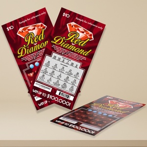 Fabrication OEM de cartes à gratter personnalisées à données variables haute sécurité, billets de loterie avec impression numérique et design de jeu unique - Product Image 1