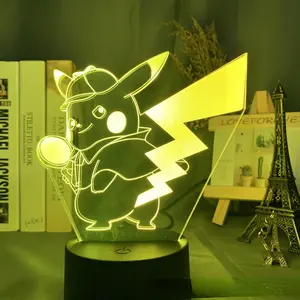 T-Worthy Pokemone Gengar Haunter Gastly 3D Illusion Nightlights Anime Lamp Takara Tomy Led Lamp For Christmas Gift