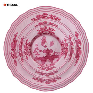 Service de vaisselle de luxe en céramique et porcelaine, vaisselle décorative moderne à l'encre rose, écologique, en stock, toutes les couleurs, cadeaux d'affaires personnalisés - Product Image 2