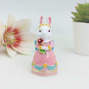 Шкатулка для мелочей SHINNYGIFTS в форме прямоугольника с изображением пары кроликов, с магнитной застежкой, для декора дома и свадеб, прочная фигурка кролика, подарок - Product Image 5