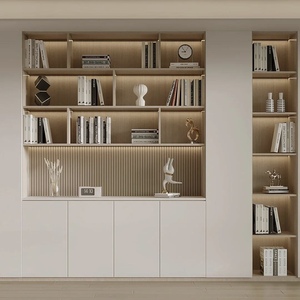 Librería de Madera Curva Minimalista Italiana de Diseño Abierto, Ecológica y Ahorradora de Espacio para Dormitorio, Sala de Estar y Hogar, Directo de Fábrica - Product Image 5