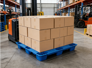 Palettes Huidu en PEHD moulées par soufflage, légères, empilables, à 9 pieds, entrée 4 directions, industrielles, 20 kg, pour le stockage de marchandises en plastique et les magasins de détail - Product Image 4