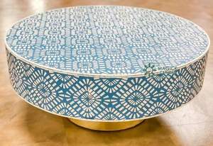 High Quality Bone Inlay <b>Table</b> Top with Round Shaped and Trendy Designed Handmade Bone Inlay <b>Table</b> Top For Sale - Product Image 3