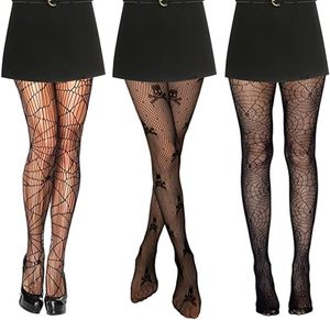 Offre Spéciale vente en gros fantôme chaussettes Halloween résille bas toile d'araignée <span class=keywords><strong>taille</strong></span> haute femmes maille grand crâne collants - Product Image 1