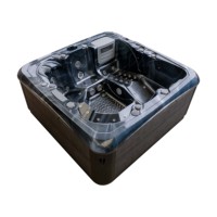 Spa carré de luxe en acrylique pour l'extérieur avec fonctions de bain chaud et froid pour la thérapie aquatique en famille