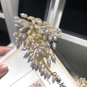 XILIANGFEIZIオリジナルデザイン高級外国貿易ホット販売天然クリスタル藤繊細なフラワーブローチ教師の日ギフト - Product Image 4