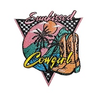 Beach Babe Summer Brodé Salty Waves Bow Patch Tanné Tipsy Sunkissed Surfs Cowgirl Iron Trucker Hat Tissu Matériel