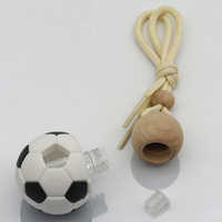 Diffuseur de voiture suspendu en verre vide de 5 ml en silicone rechargeable en forme de ballon de football, désodorisant et flacon de parfum pour voiture de 5 ml
