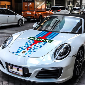 Autocollants de course pour capot de voiture, <span class=keywords><strong>Film</strong></span> Transparent en vinyle UV, pour Porsche <span class=keywords><strong>911</strong></span> 917LH 918 970 Panamera, accessoires de voiture - Product Image 1