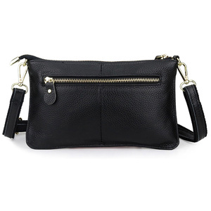 Women's Fashion Cow Leather Zipper Closure Cross Body <b>Bag</b> with Polyester Lining Lightweight Solid Color for Phone Everyday Use - Product Image 2
