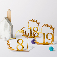 Numéros de table modernes en acrylique doré effet miroir (1-20) pour centres de table et marques-places de mariage – Vente en gros