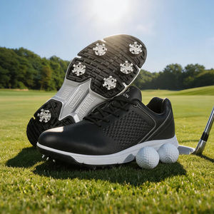 Men Golf <b>Shoes</b> Non Slip <b>Waterproof</b> Cushioning Golf Sneakers Leather Microfiber Mesh Lace Up Course Footwear - Product Image 5