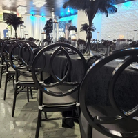 Prix de gros Chaises Phoenix noires en plastique résine pour adultes, fêtes, banquets, événements, pour mariage