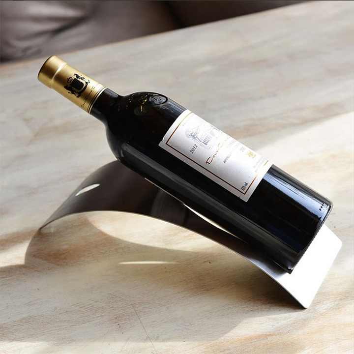 Stainless Steel Arched Wine Rack Single Wine Bottle Holder Home Decor  Tabletop Metal Wine Display Holder Stand With Color Box