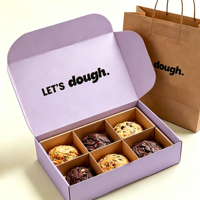Boîte à biscuits et desserts en carton écologique, qualité alimentaire, emballage de boulangerie en gros, boîte à gâteaux, biscuits, beignets avec logo