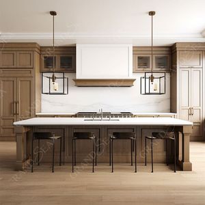 Baru paket datar lemari dapur biji-bijian kayu desain standar Australia lemari dapur suku cadang furnitur untuk dapur - Product Image 4