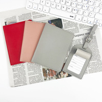 Ensemble de couvertures de passeport multifonctionnelles en cuir PU, porte-passeport avec étiquette de bagage, multicolores pour les voyages
