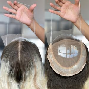 Cheveux humains 100 sur mesure de meilleure qualité 5*5 Lace Front 8*8 Topper Body Wave Human Woman Hair Topper pour femmes blanches - Product Image 4