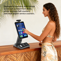 Kiosque de bureau à écran tactile en libre-service pour restaurant, machine de paiement automatique avec lecteur de code-barres SDK, Intel Core I7, Android/Windows
