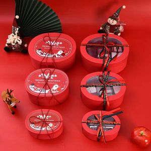 2026 <strong>New</strong> <strong>Christmas</strong> Transparent Window Special Paper Die Cut Baking <strong>Gift</strong> Box Creative Oval <strong>Christmas</strong> Eve for Box Candy <strong>Gift</strong> Box - Product Image 1
