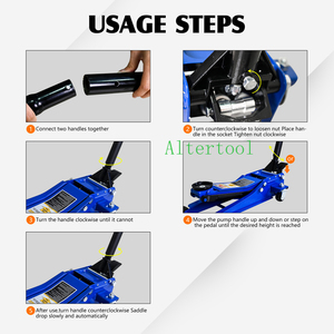 Altertool Floor Jack Auto Repair 3Ton Portable <span class=keywords><strong>Manual</strong></span> Steel Car Repair Jack Carro hidráulico Floor Jack para elevación <span class=keywords><strong>de</strong></span> automóviles en venta - Product Image 3
