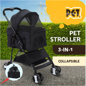 Luxo Foldable Pet Stroller com rodas grandes para uso ao ar livre e Travel Carrying <span class=keywords><strong>Dog</strong></span> ou outros animais de estimação à venda - Product Image 6