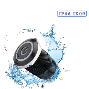 12 voltios 5A 19mm de luz LED iluminado enclavamiento Metal negro interruptor de botón de empuje - Product Image 1