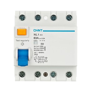Interruptor Diferencial CHINT NL1 RCCB, 2P 4P 25A 40A 63A 30mA 100mA 300mA, Tipo AC, Corriente <span class=keywords><strong>Residual</strong></span> - Product Image 6
