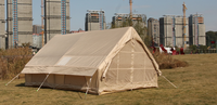 Tente de camping gonflable légère de 12 mètres carrés à double porte et double grand puits de lumière