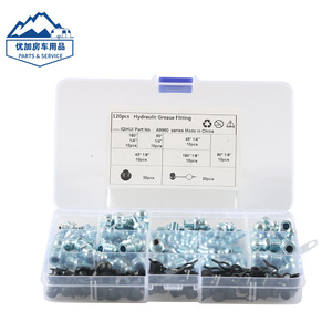IQIHUI Hydraulic Grease Fitting 120Pcs 8 Sizes Steel With <b>Dust</b> <b>Cap</b> For Automotive Parts - Product Image 1