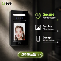 Control de Acceso con Reconocimiento Facial, Controlador de Puerta Independiente, Pantalla Táctil, Lector de Tarjetas RFID, Cerradura de Puerta con Cámara, Visión Nocturna, Impermeable