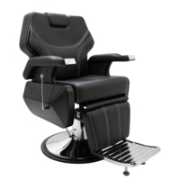 Fauteuil de Barbier Moderne en Cuir avec Massage, Rotation à 360 Degrés, Pompe Hydraulique, Portable, Léger et Durable, Mobilier de Salon