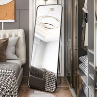 Miroir mural pleine longueur moderne et élégant en or et noir pour chambre à coucher, grand miroir de dressing