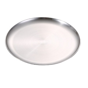 Juego de bandejas de servir de acero inoxidable 304, redondas, doradas y plateadas, para buffet, pastel, hotel y restaurante. - Product Image 4