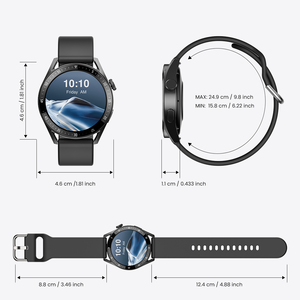 Montre connectée AMOLED 1,46 pouce avec affichage permanent, surveillance <span class=keywords><strong>de</strong></span> la fréquence cardiaque et <span class=keywords><strong>de</strong></span> l'<span class=keywords><strong>oxygène</strong></span> sanguin, réponse aux appels, charge sans fil, compatible iOS HW035 - Product Image 6