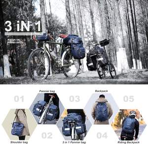 Bike <b>Rack</b> Pannier Bag 3 in 1 Rear <b>Rack</b> Carrier Trunk Bag, Water Resistance Custom Size Large Capacity Bike Rear Panniers - Product Image 6