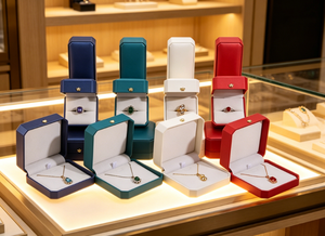 Luxury Octagonal Jewelry Boxes, PU Leather <b>Ring</b>/Earring/Pendant <b>Box</b> with Crown Logo, Elegant Bridal & <b>Proposal</b> Packaging - Product Image 3