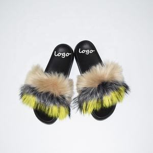 Pantoufles en fourrure de raton laveur pour femmes, sandales d'extérieur en fourrure de <span class=keywords><strong>renard</strong></span> - Product Image 3