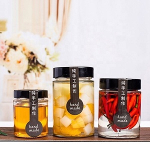 Wholesale Food Grade Empty Round Transparent Mini <b>Jam</b> Honey Glass <b>Jar</b> Small Glass <b>Jars</b> With Black Metal Lid - Product Image 3