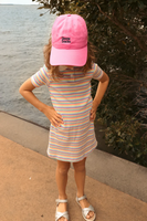 Robe d'été décontractée pour filles, en coton côtelé rayé, avec col côtelé, robe d'été confortable pour bébés filles