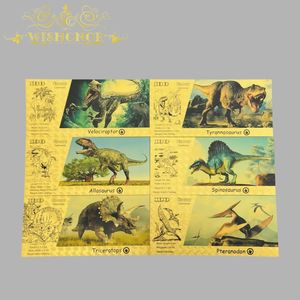 Nuevo Billete de Dinosaurio de Jurassic World con Lámina de Oro de 6 Tipos, Billete de Dinosaurio de $100 Chapado en Oro de 24K para Colección - Product Image 1