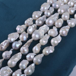 R.GEM. Dây ngọc trai nước ngọt tự nhiên màu trắng độc đáo, kích thước 13-17mm, hình tròn gần như hoàn toàn, loại Keshi - Product Image 4