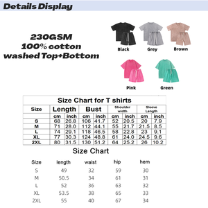 Ensemble de t-shirts et shorts en coton <span class=keywords><strong>pour</strong></span> hommes avec logo personnalisé, style vintage, lavage à l'acide, manches courtes, tenue décontractée, ensemble 2 pièces - Product Image 3