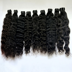 Cabello Remy Indio Ondulado Natural, Doble Trama a Máquina, Extensiones de Fusión con Cinta Adhesiva, Puntas de Una Sola Capa Teñidas, 100g, Solo Color Más Oscuro, Modelo RVHHE A45 - Product Image 1