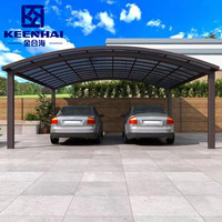 Poteau en aluminium pour deux voitures Abri de voiture à toit arqué Abri de voiture au design moderne Garages