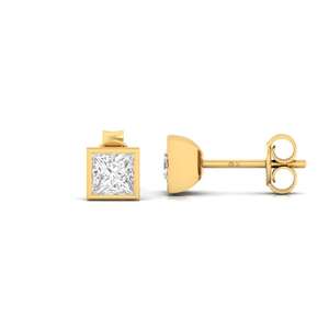 Pendientes Solitarios Blaze con Diamante Cultivado en Laboratorio CVD de Corte Princesa de 0.40ct, Chapados en Oro de 10K, Certificados por IGI, Diseño Elegante y Brillante - Product Image 5
